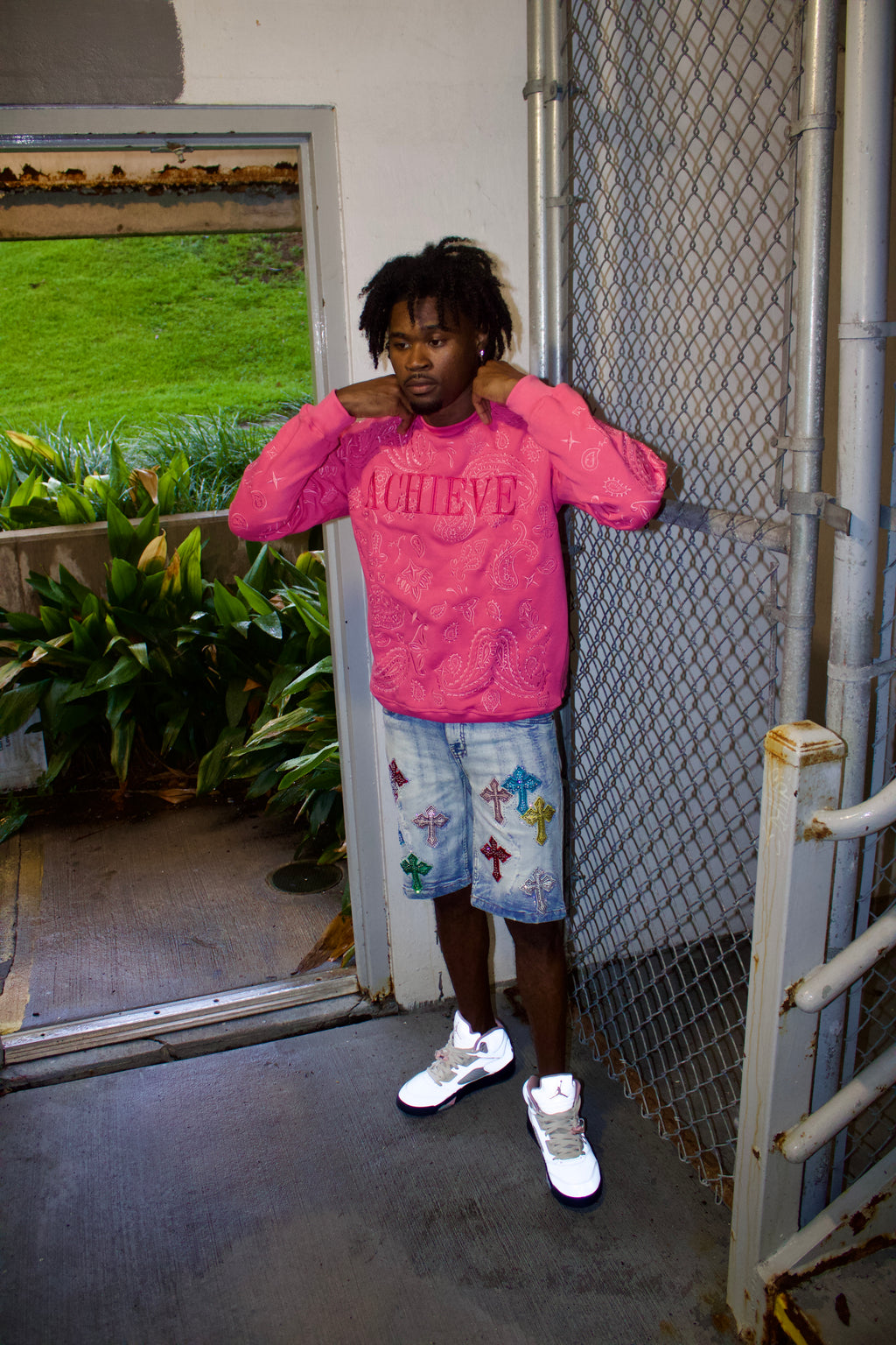 ACHIEVE Pink Paisley Crewneck