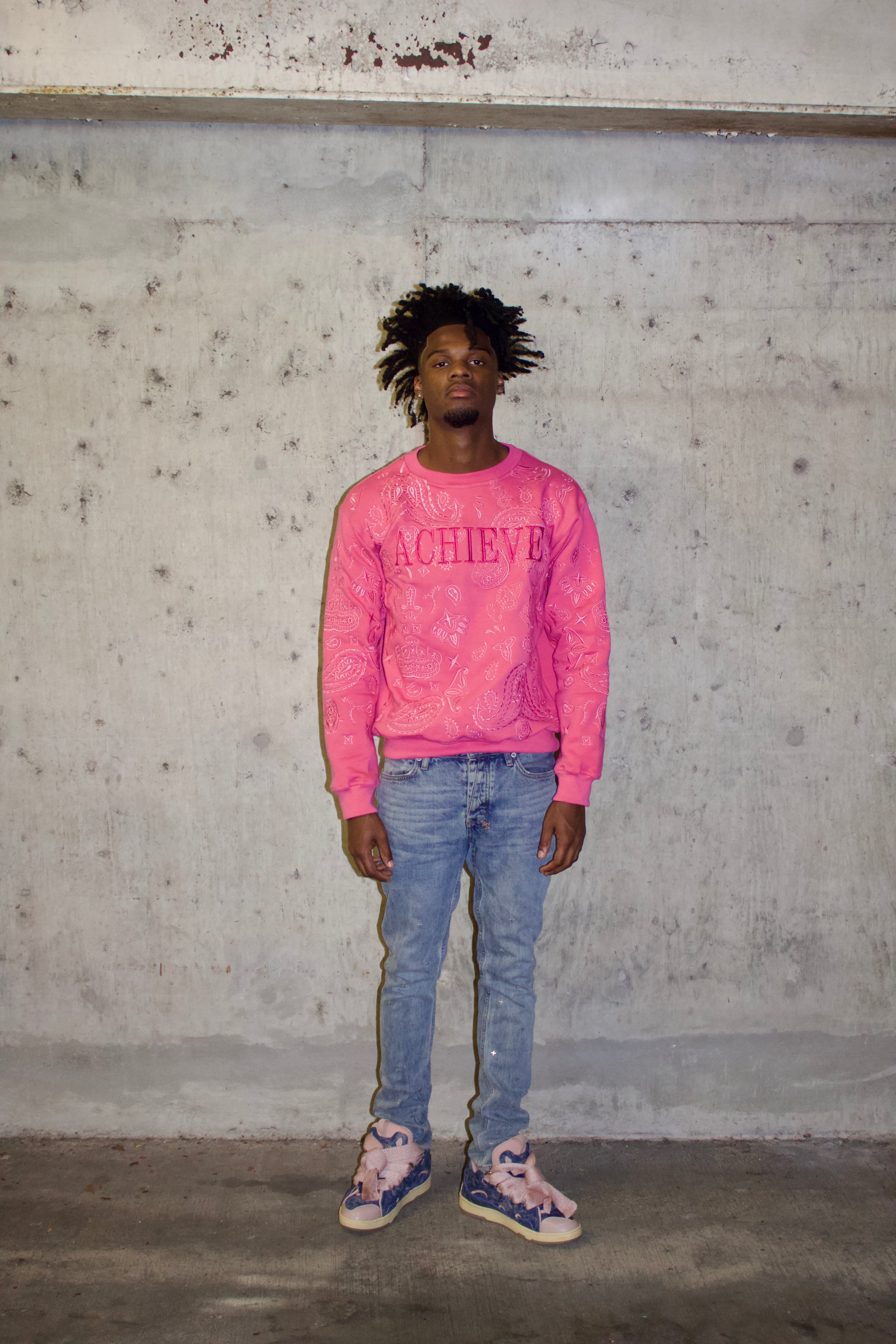 ACHIEVE Pink Paisley Crewneck